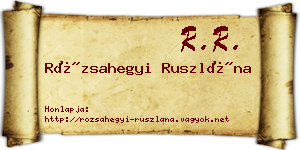 Rózsahegyi Ruszlána névjegykártya